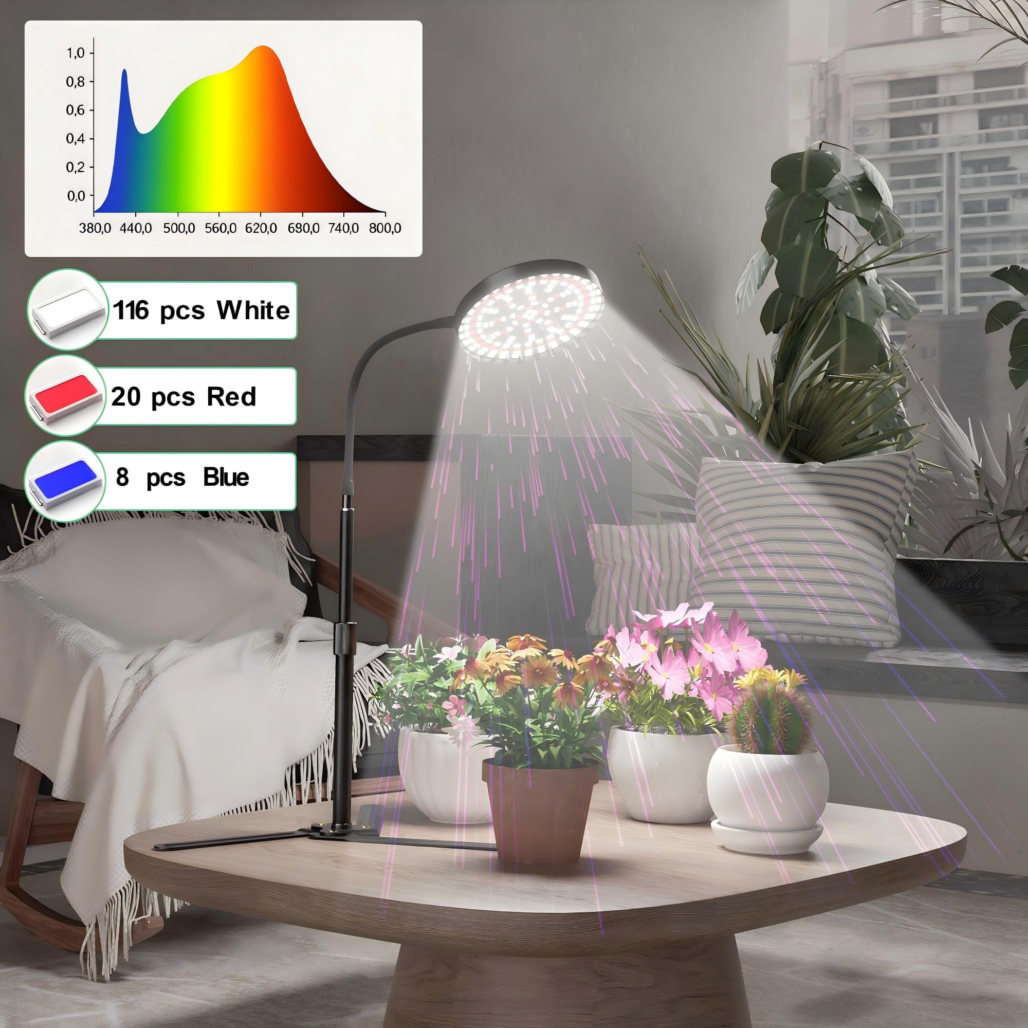 GooingTop height scale demonstration showing adjustable 10–32 inch range for pot sizes