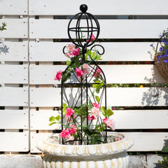 Goooxim front view obelisk showing sleek black support and garden benefit
