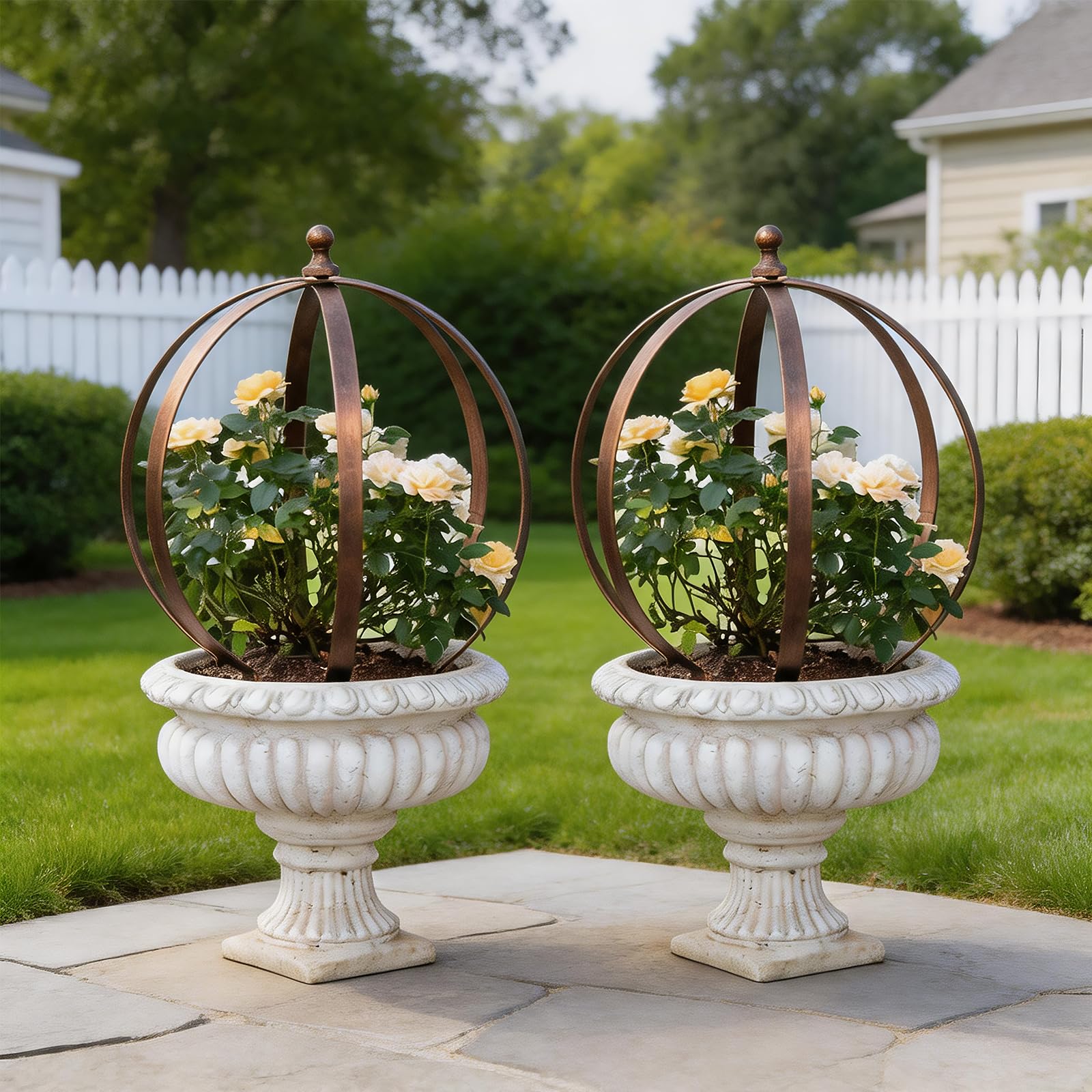 Goooxim pair in a patio garden creating elevated, professional display