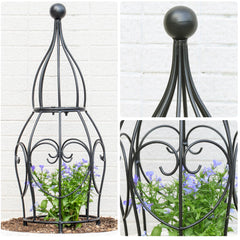 Goooxim obelisk installed in a pot demonstrating space-saving vertical growth