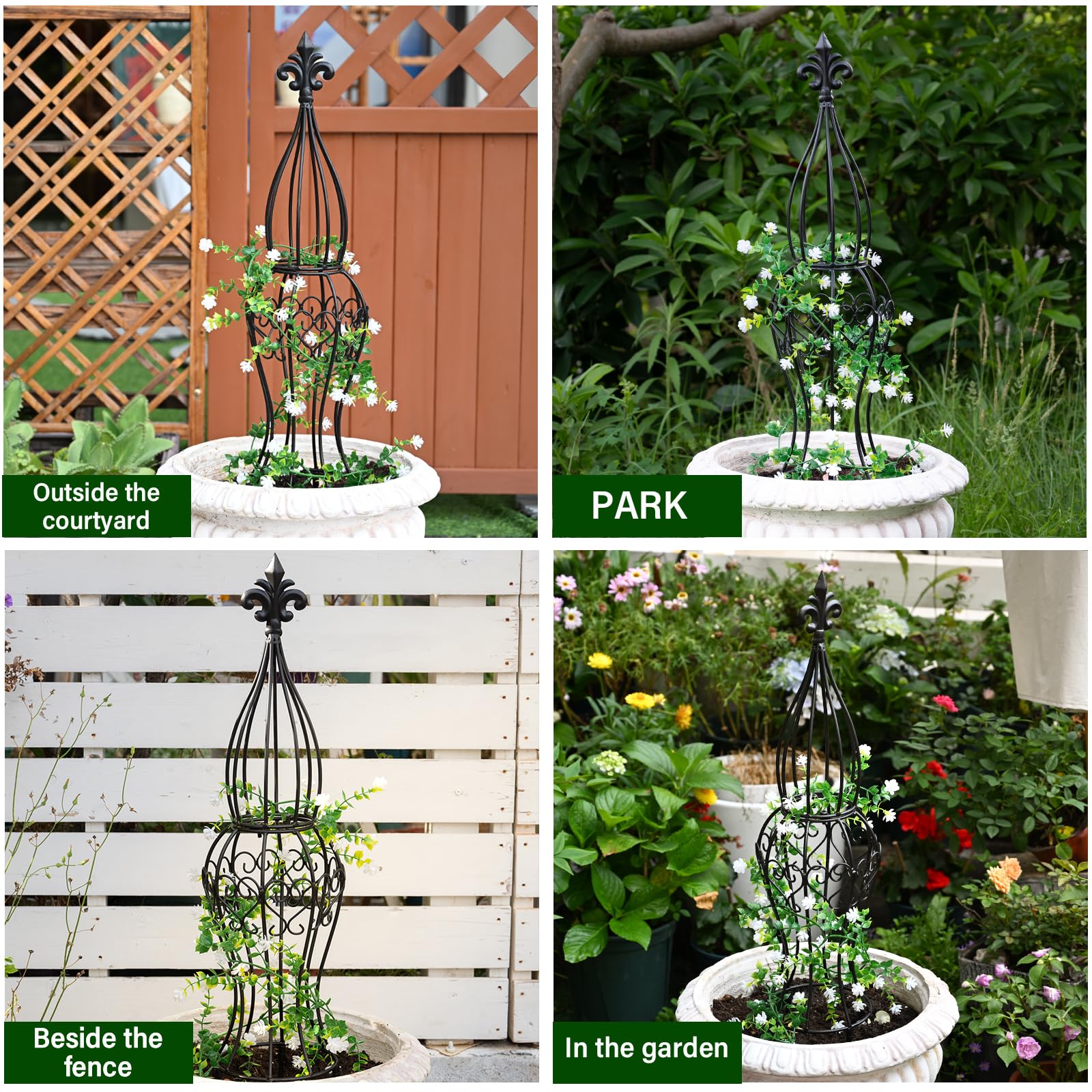Goooxim trellis finish shot showing black coating that protects against rust