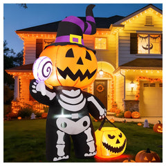 GOOSH close-up of LED-lit pumpkin face, enhances nighttime visibility