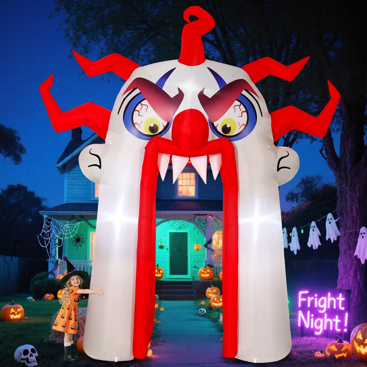 GOOSH clown archway front view showing dramatic entrance and curb appeal