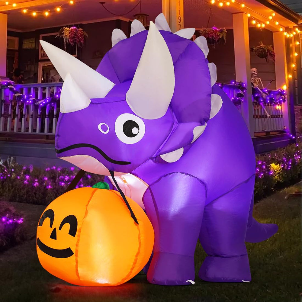 GOOSH LED close-up in dinosaur body illuminating Halloween display safely