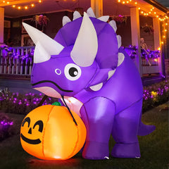 GOOSH LED close-up in dinosaur body illuminating Halloween display safely