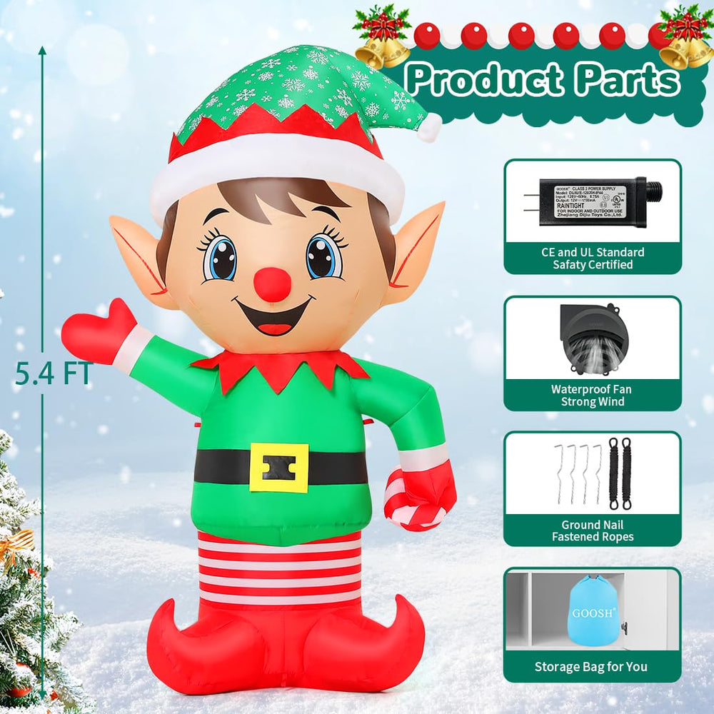 GOOSH elf set on lawn showing easy outdoor placement and festive charm