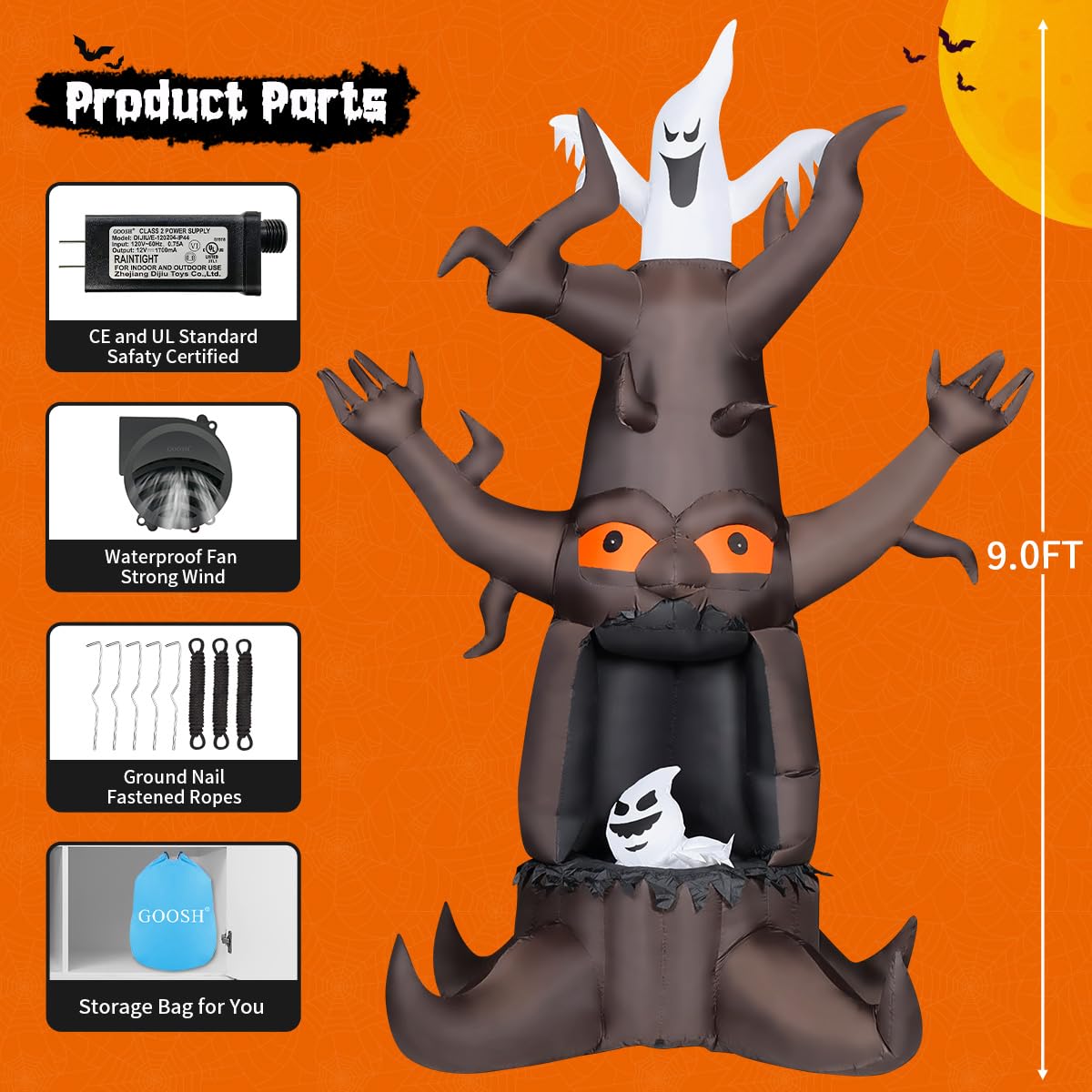 GOOSH folded inflatable in storage bag for compact offseason convenience