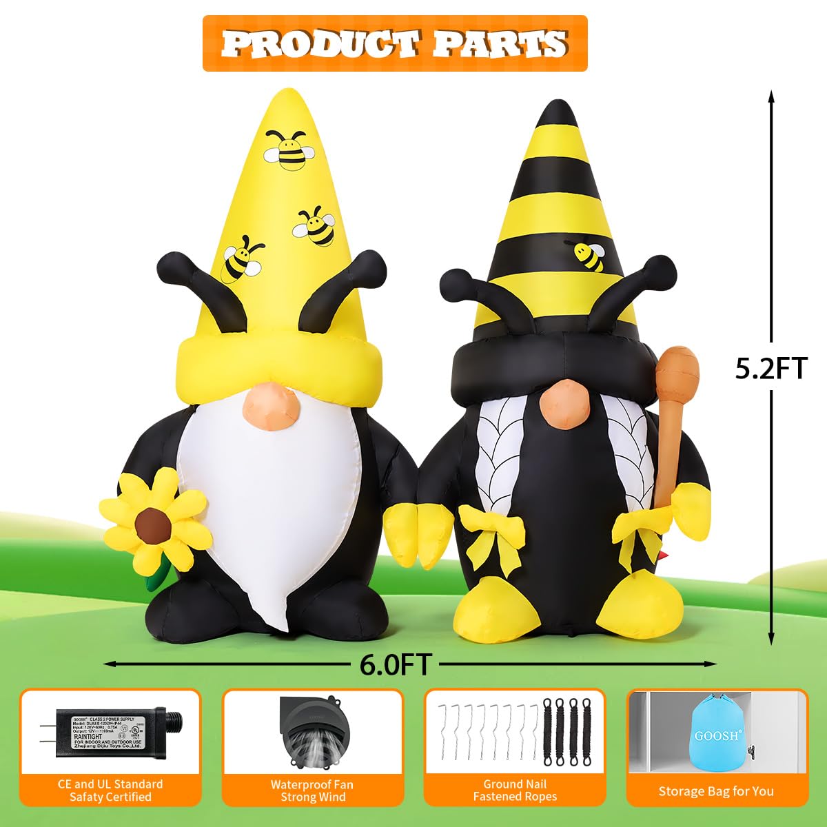 GOOSH folded gnome in storage bag showing compact packing and easy storage