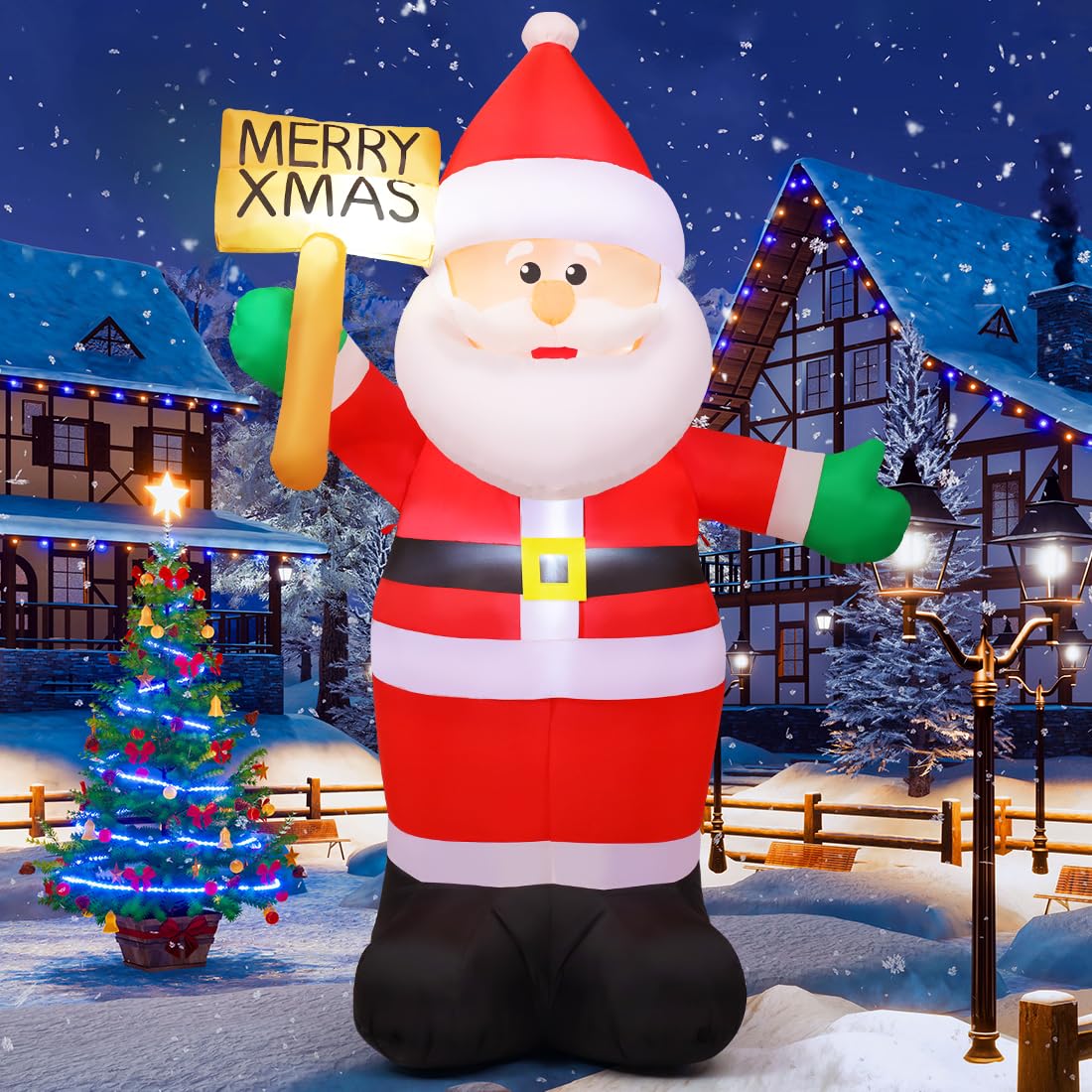 GOOSH Santa front view showing full 8 ft height and festive pose