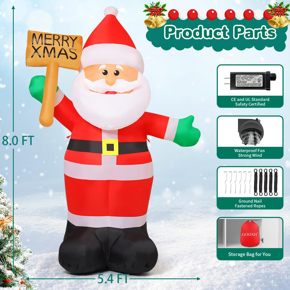 GOOSH deflated Santa folded inside storage bag for compact storage