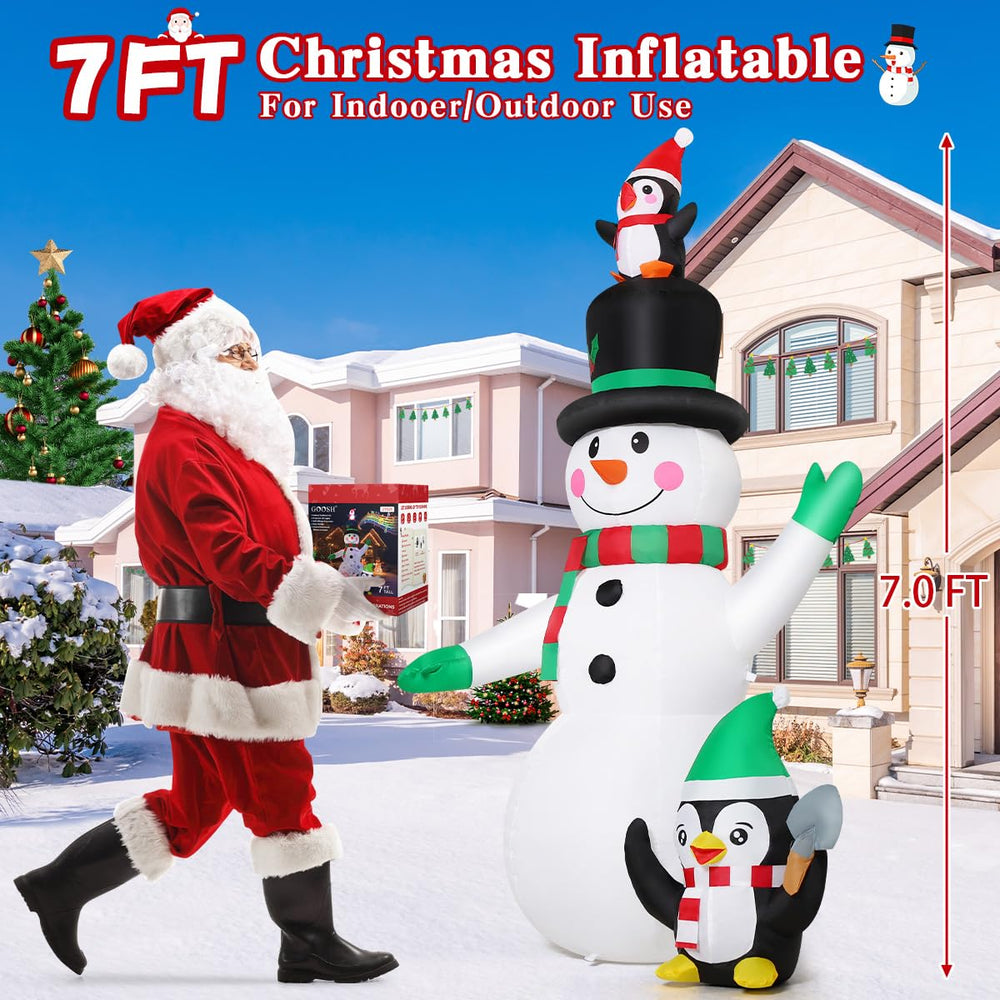 GOOSH snowman and penguins full scene creating lively outdoor ambiance