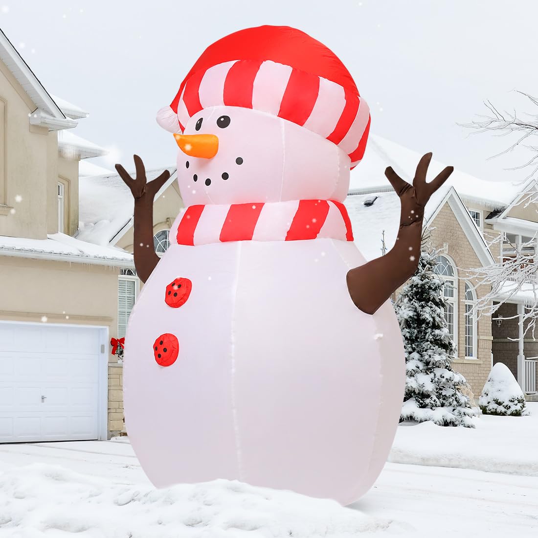 GOOSH snowman beside person showing 5 ft scale for size clarity