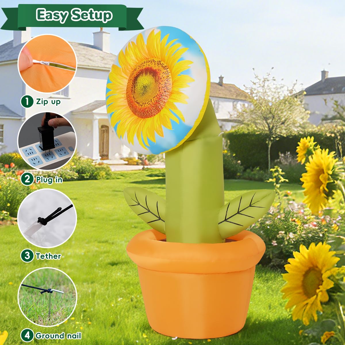 GOOSH sunflower folded in storage bag for compact storage and protection