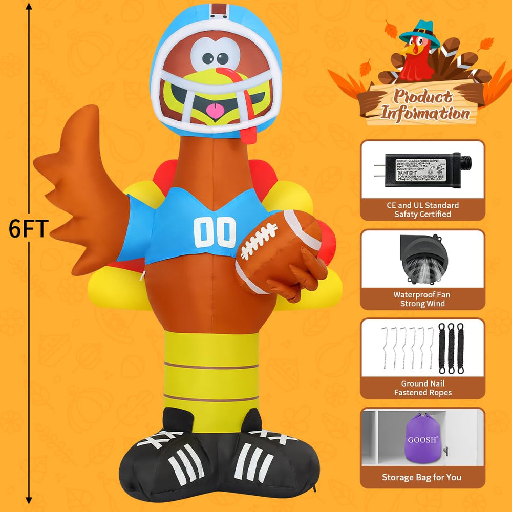 GOOSH turkey on a lawn with family scene adding cheerful holiday decor