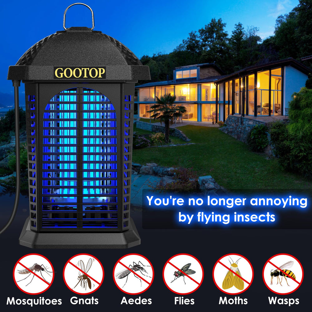 GOOTOP close-up of high-voltage grid showing quick-contact insect elimination benefit