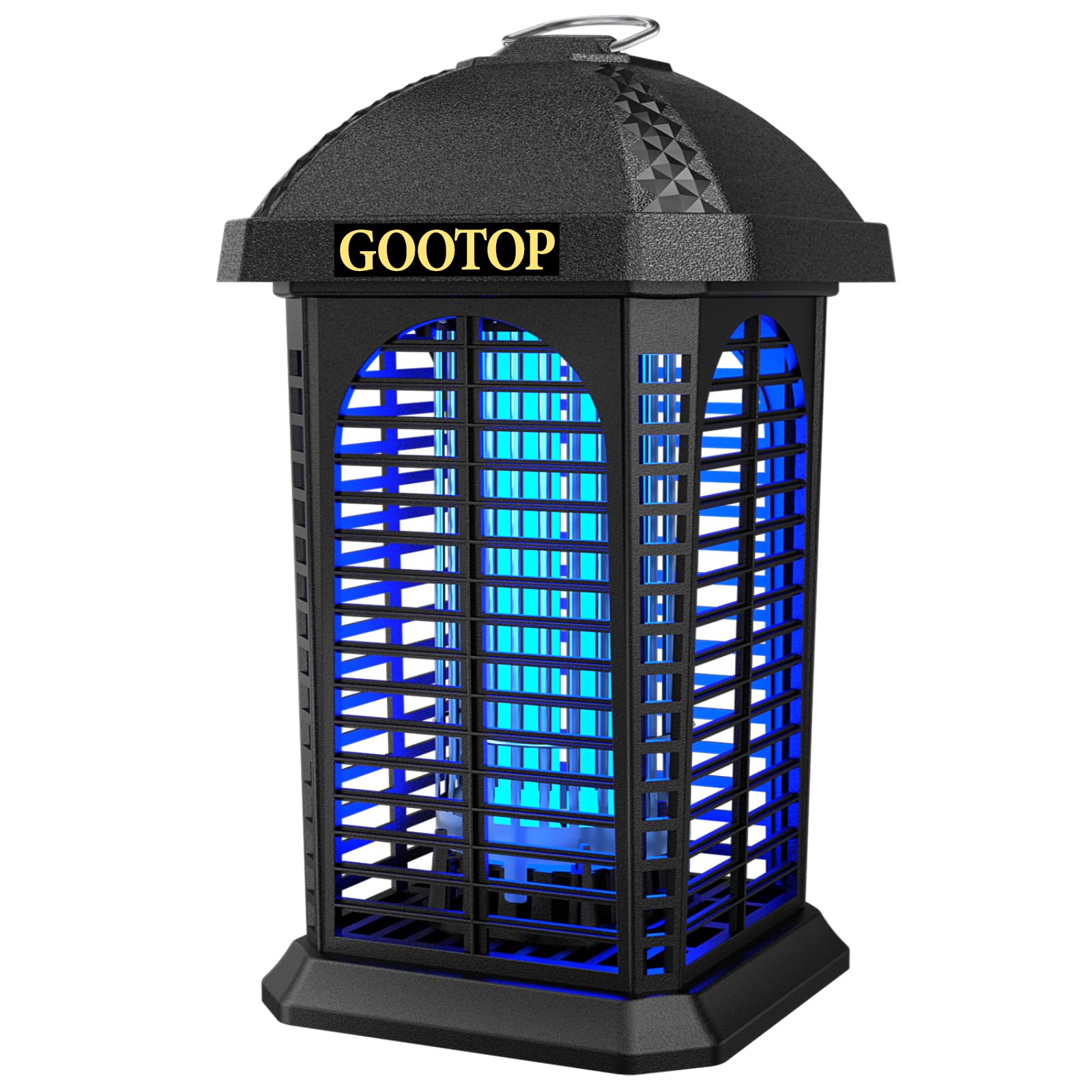 GOOTOP front view of zapper showing full housing and benefits of broad coverage