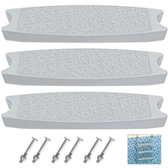 Goovilla front view of three grey replacement steps showing universal fit and sturdy design