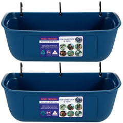 Goovilla front view of blue trough showing stable rim and capacity benefit