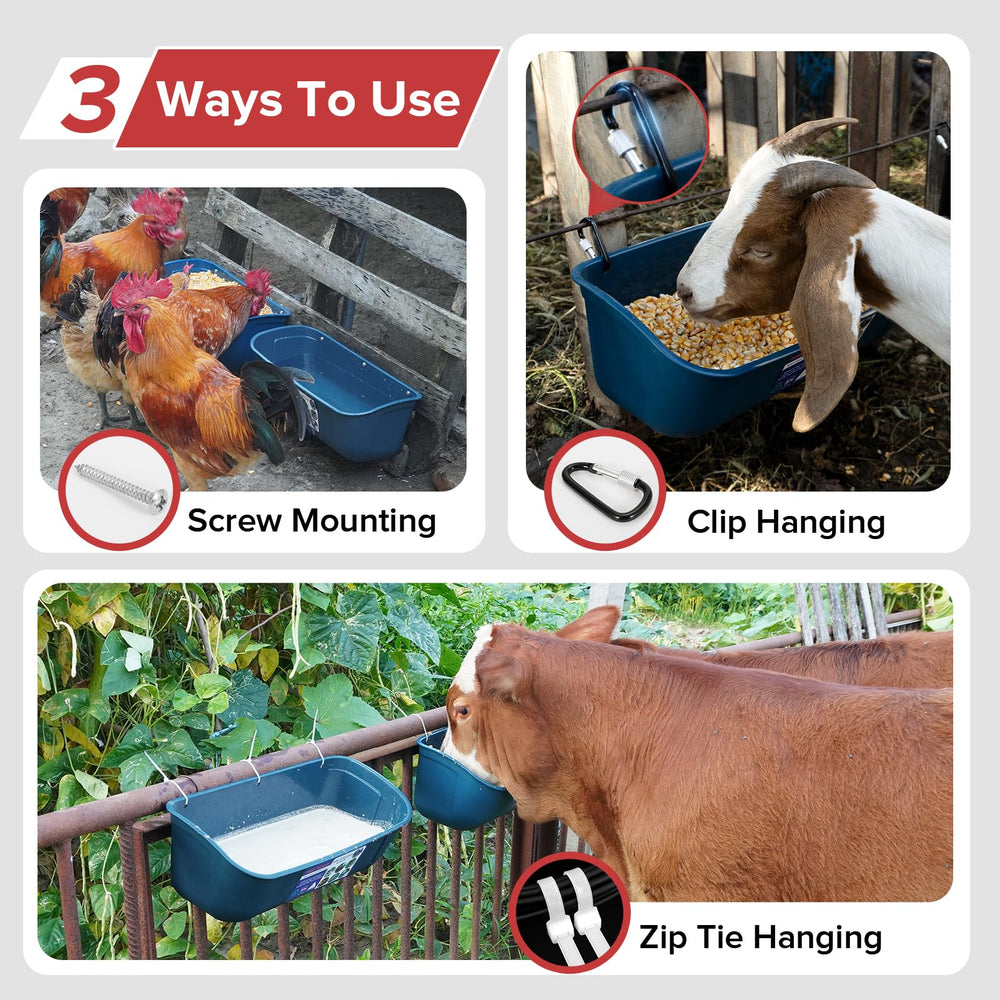 Goovilla in use with goats feeding neatly reducing ground waste