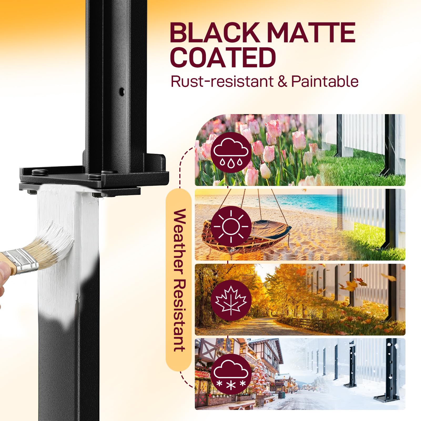 Goovilla bracket installed on wood post demonstrating upright support