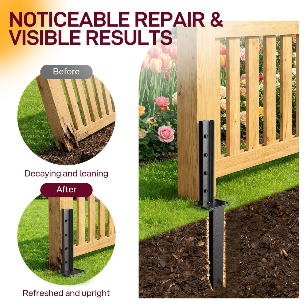 Goovilla painted bracket matching fence for near-invisible repair
