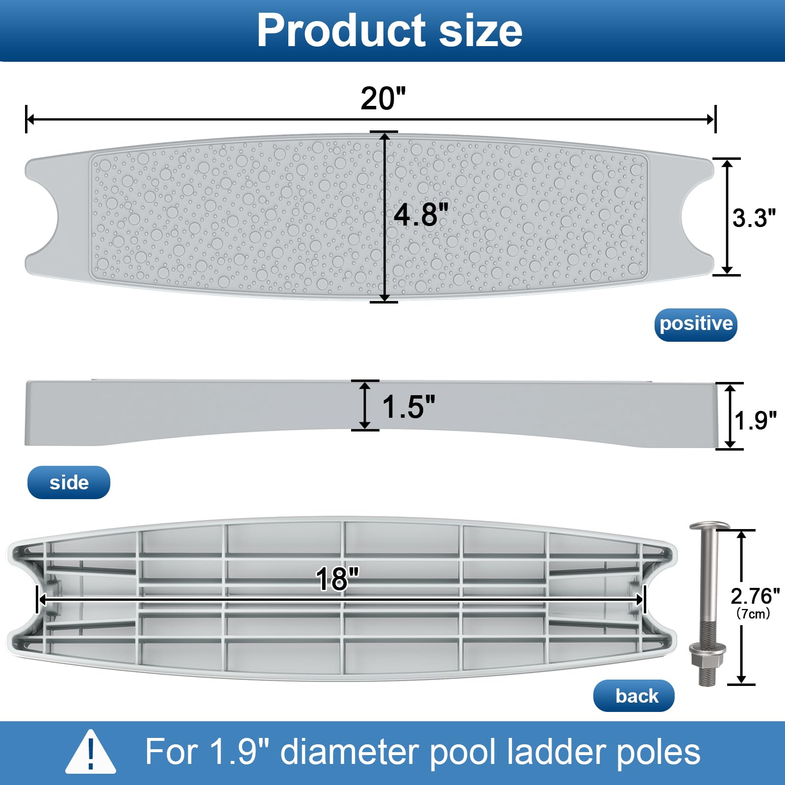 Goovilla replacement step installed on pool ladder improving safe access