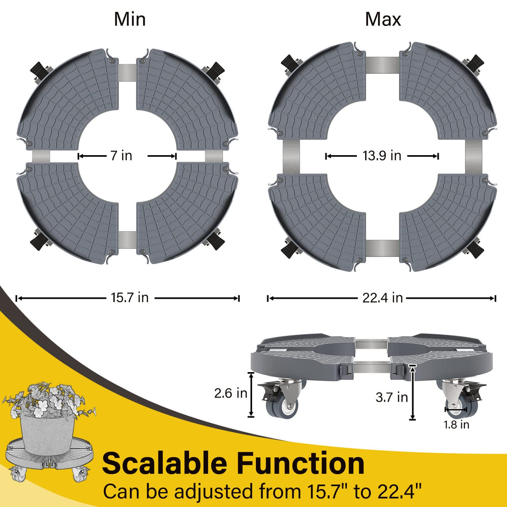 Goovilla twin swivel wheel and brake detail for stable positioning benefit