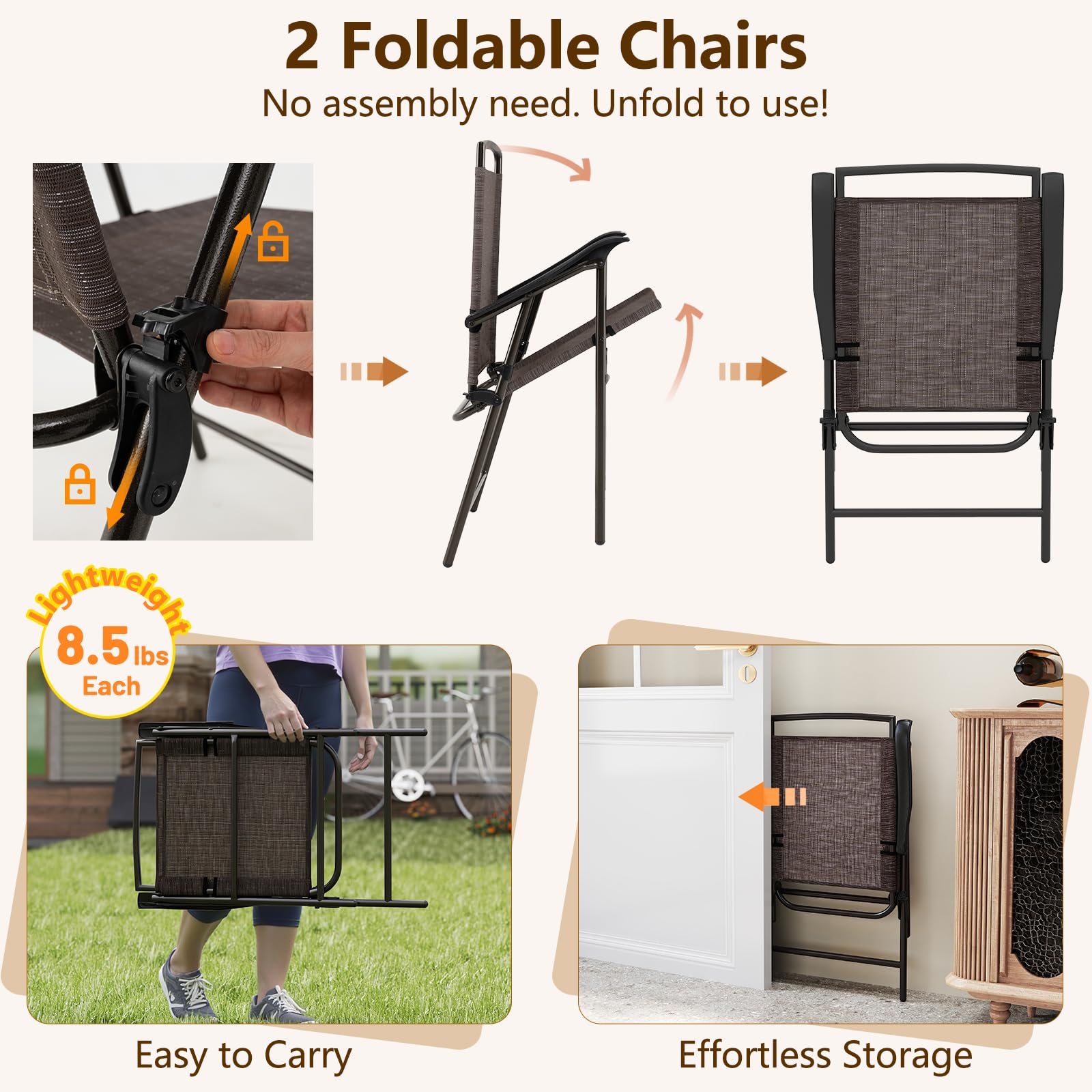 Goplus folded chairs storage comparison demonstrating compact stowaway convenience