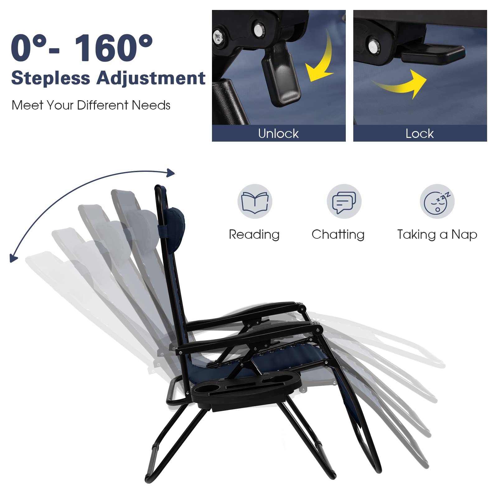 Goplus folded compact chair ready for storage and easy transport