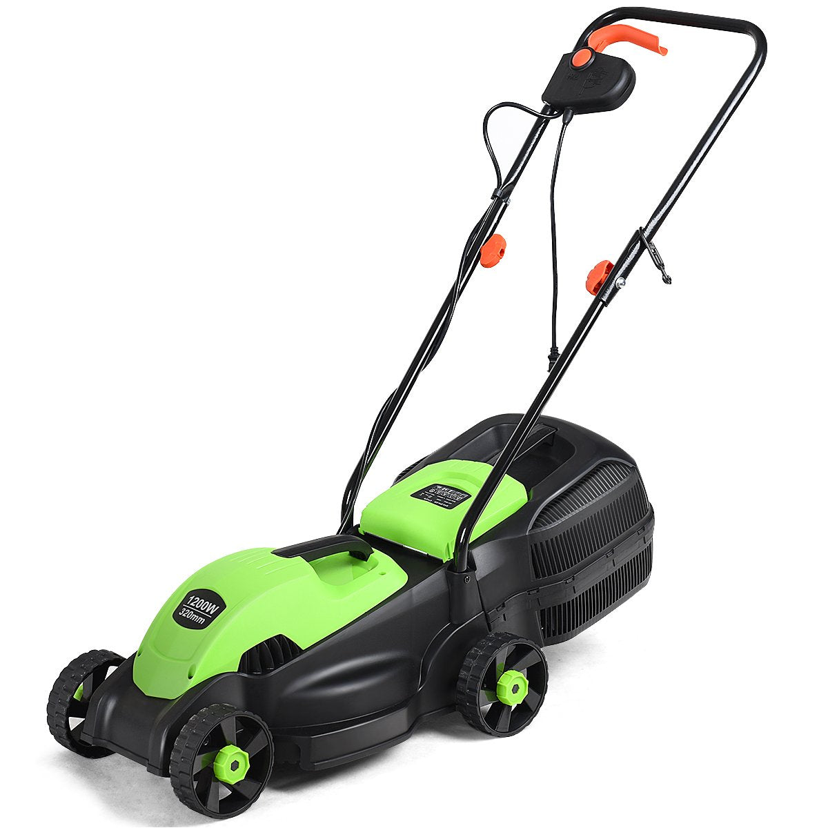 Goplus front view showing mower design and compact benefit