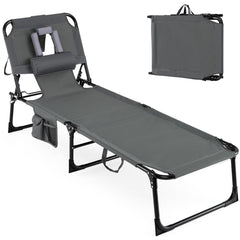 Goplus front view of open tanning chair shows ergonomic design and stability