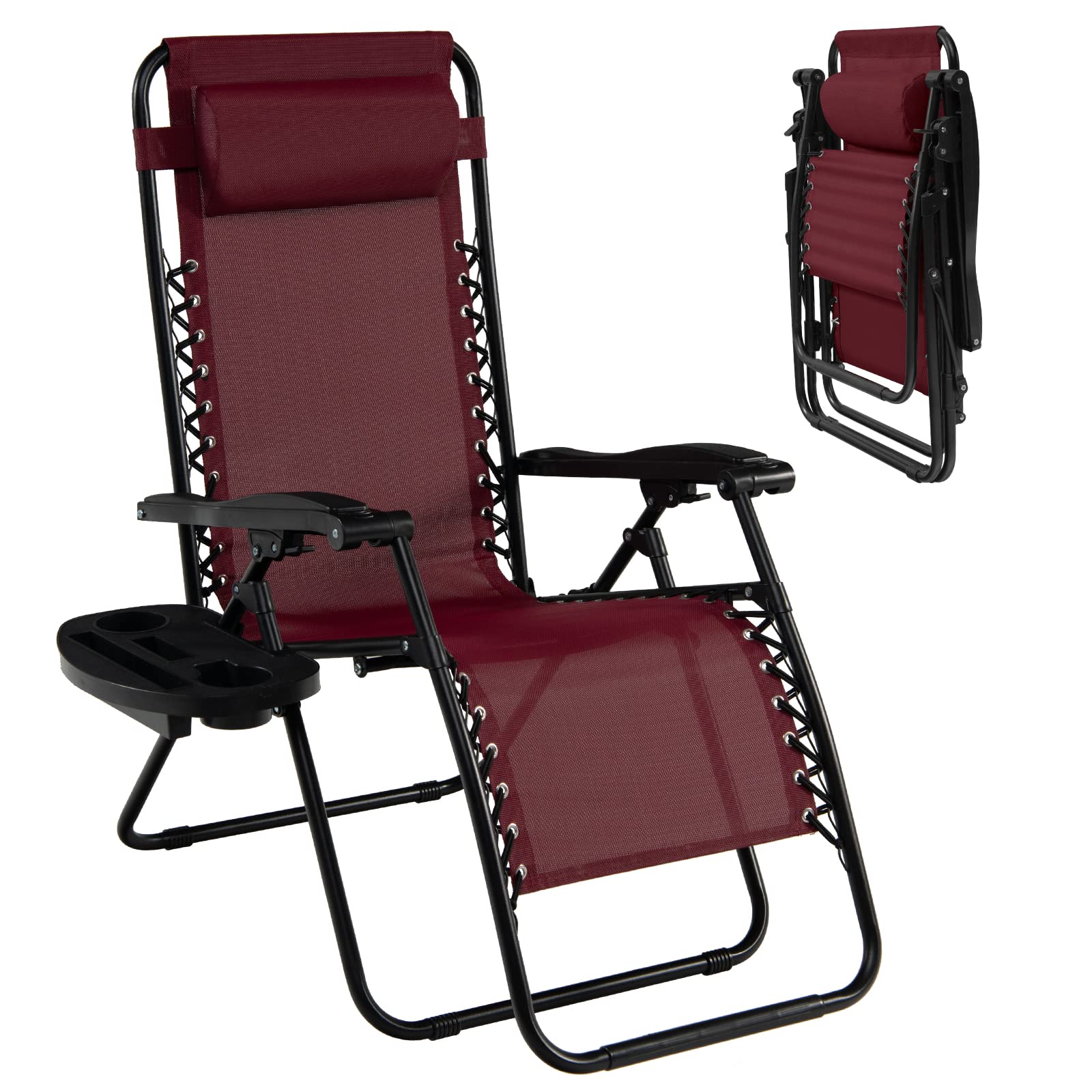 Goplus front view reclined showing stable support and comfort