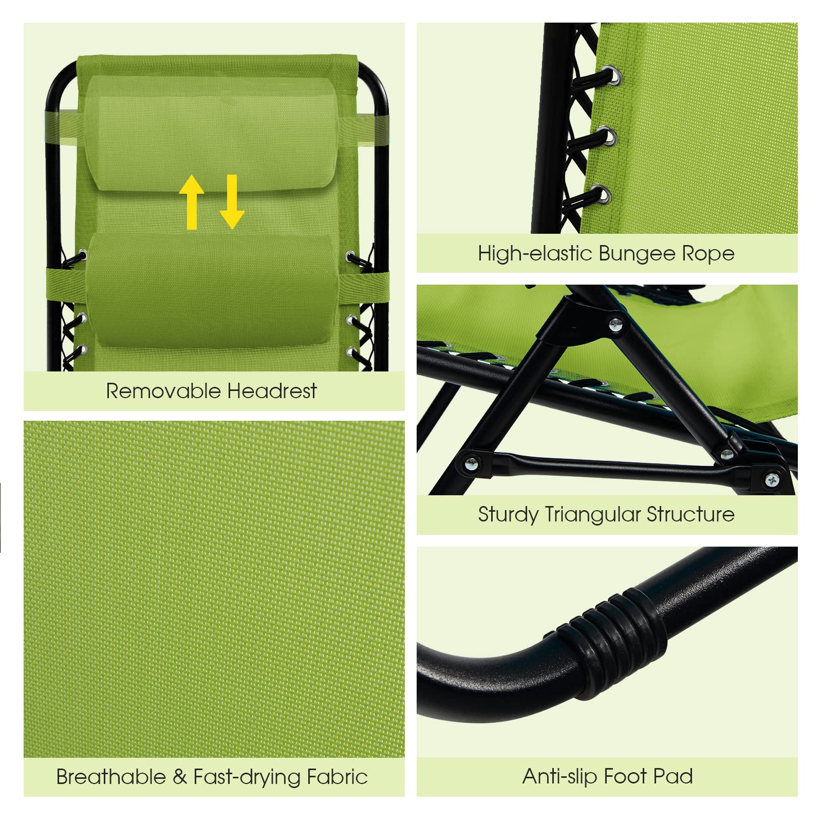 Goplus adjustable headrest pillow detail for personalized support