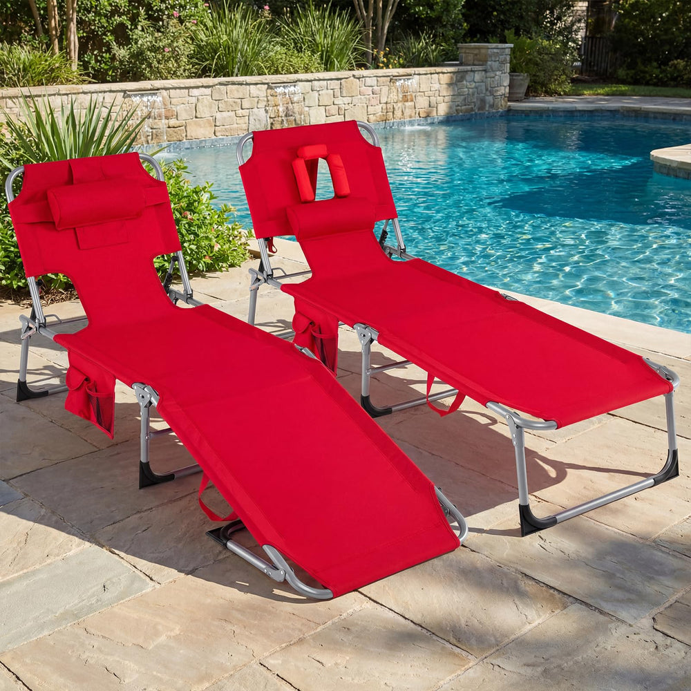 Goplus lifestyle shot on beach showing portable lounger ready for sunbathing benefit