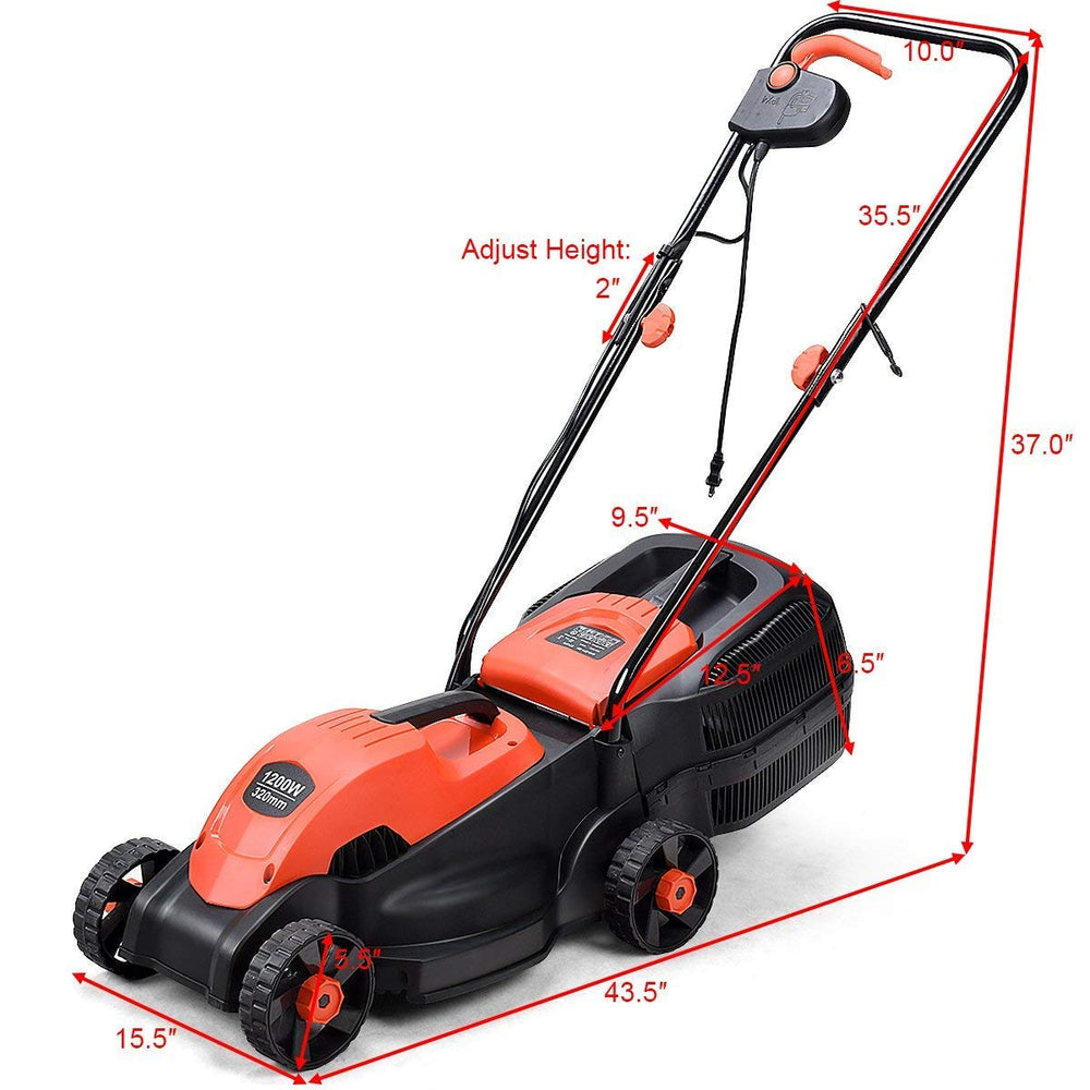 Goplus mower cutting grass in backyard for quick tidy lawn care