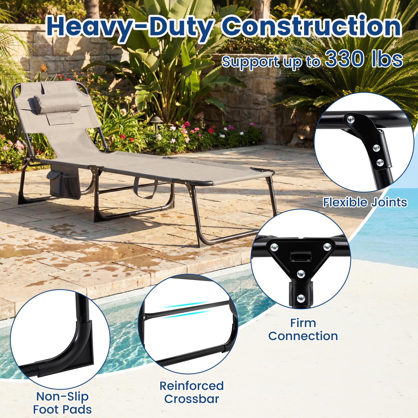 Goplus removable pillow detail demonstrating foam support for head and neck