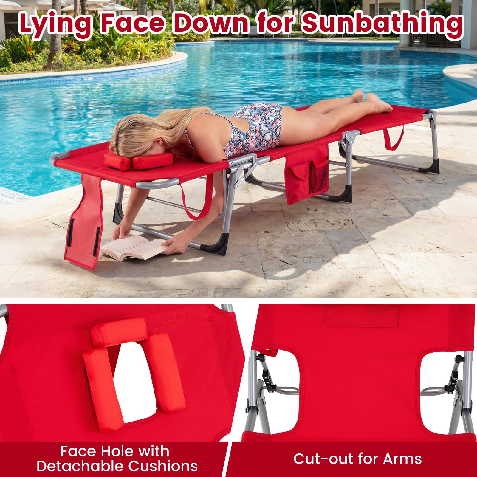 Goplus removable foam cushion detail offering head support and customizable comfort