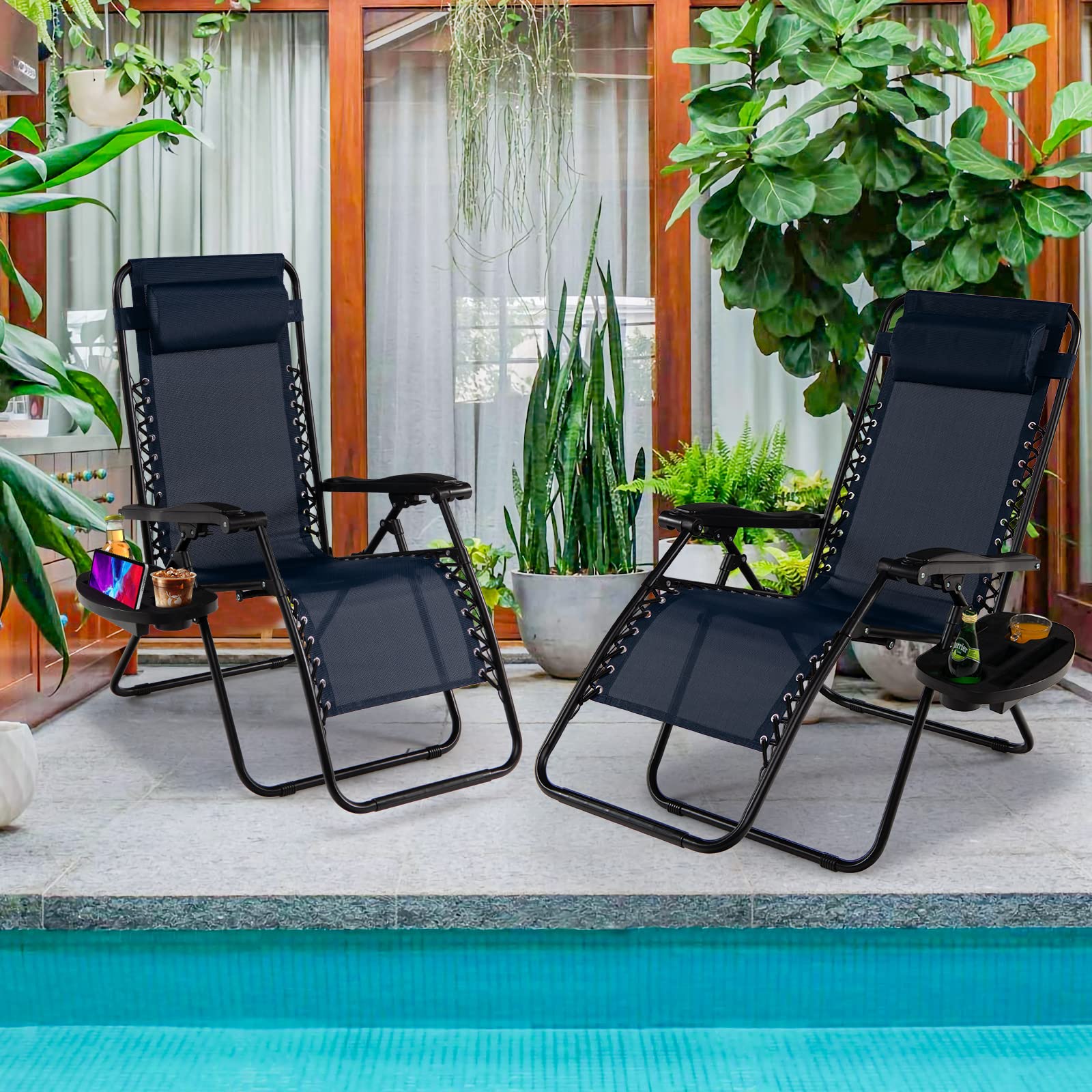Goplus chair next to backpack illustrating lightweight, portable size