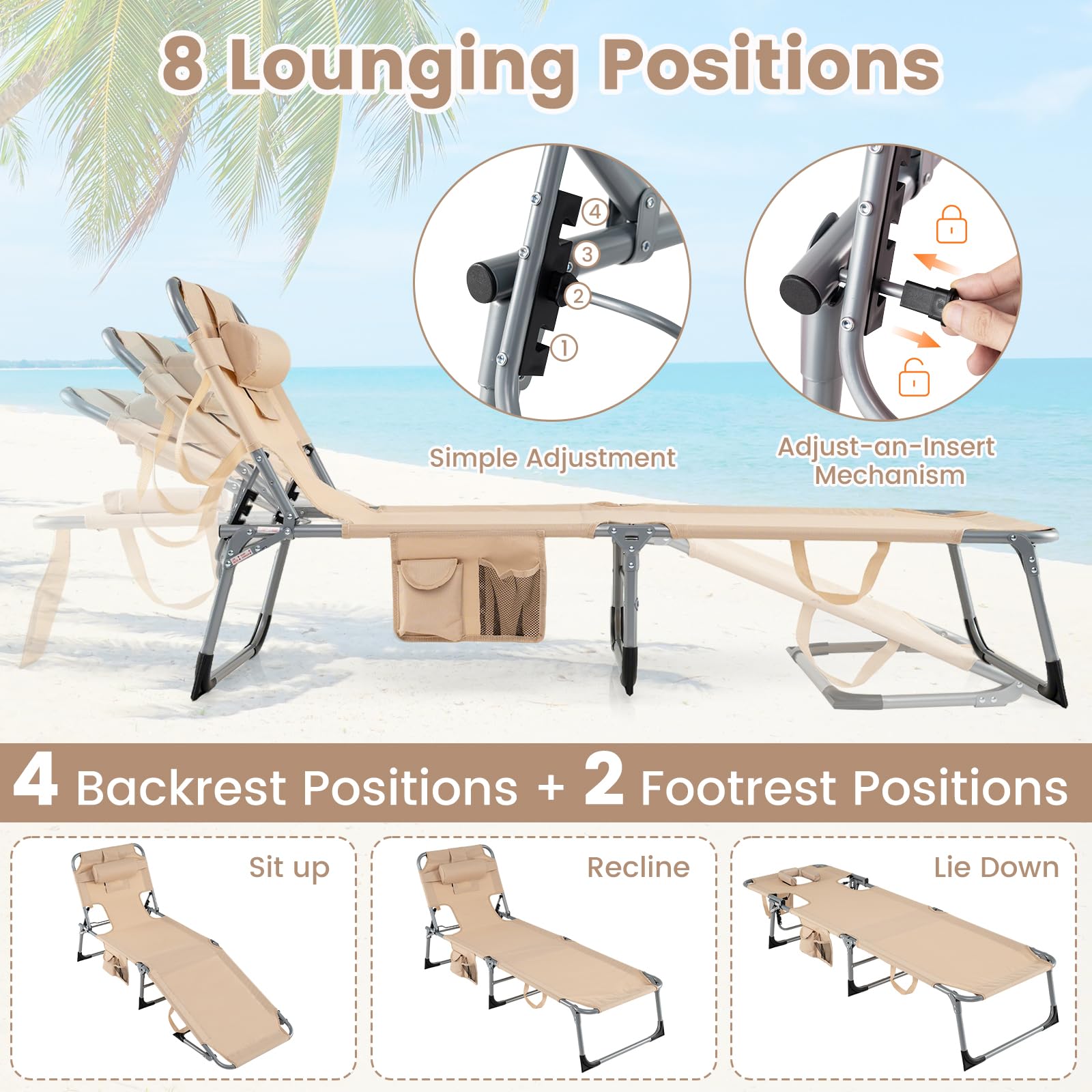 Goplus side profile folded with carry strap highlighting portability benefit