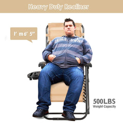 Goplus side profile reclined demonstrating ergonomic tilt and full-length support for relaxation