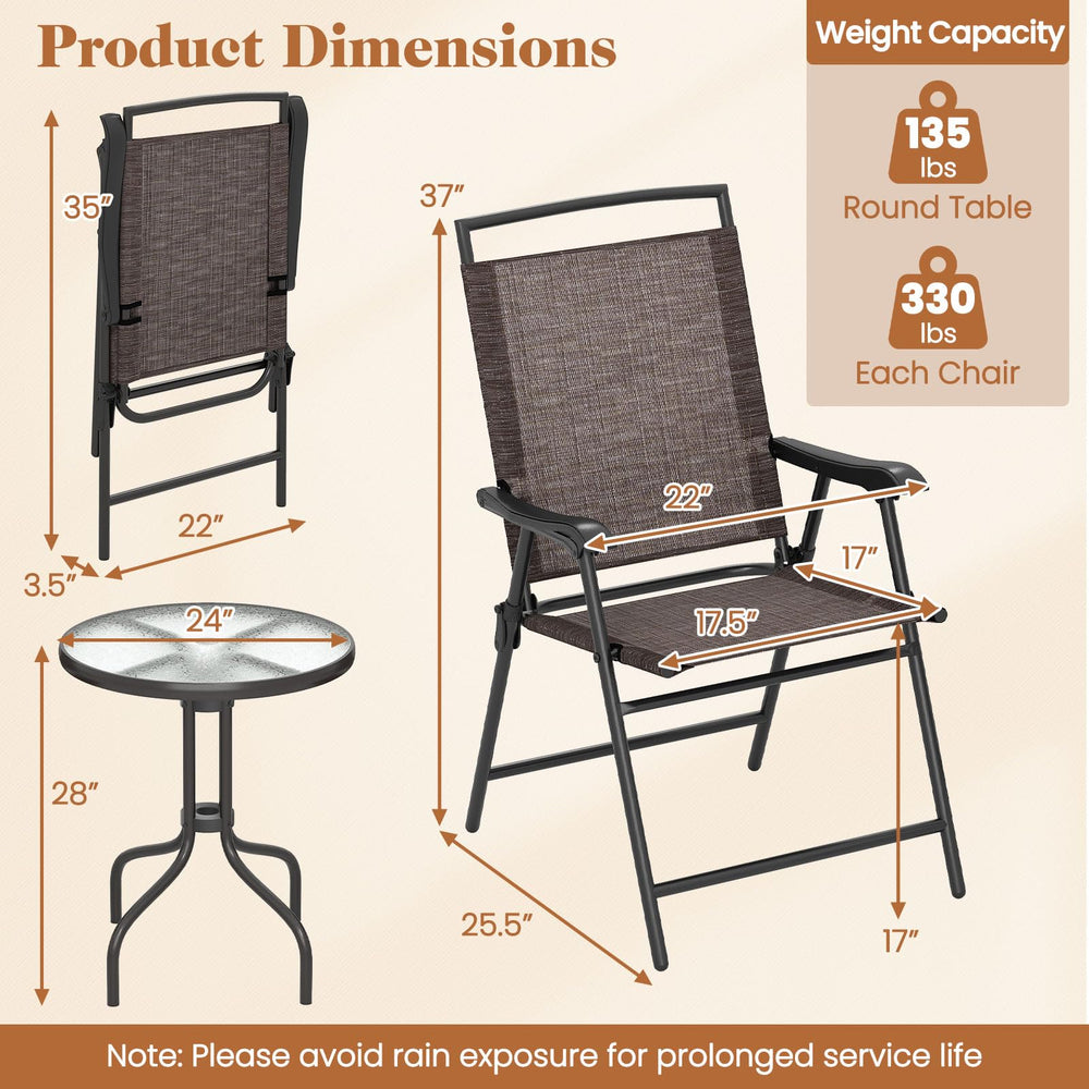 Goplus table leg stability detail showing powder-coated steel for outdoor durability