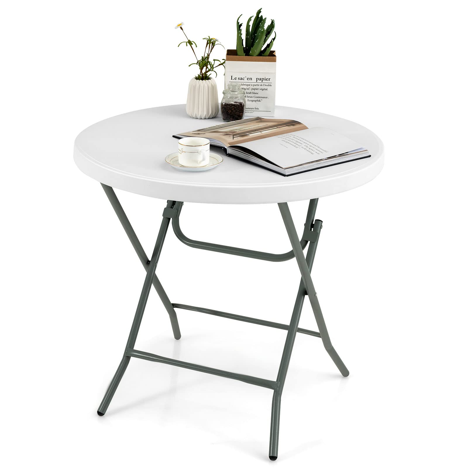 Goplus tabletop being wiped clean emphasizing stain resistance and simple maintenance