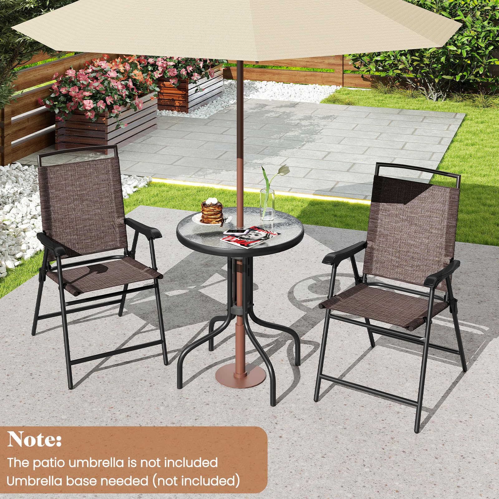 Goplus tempered glass tabletop ripple detail highlighting durable decorative finish