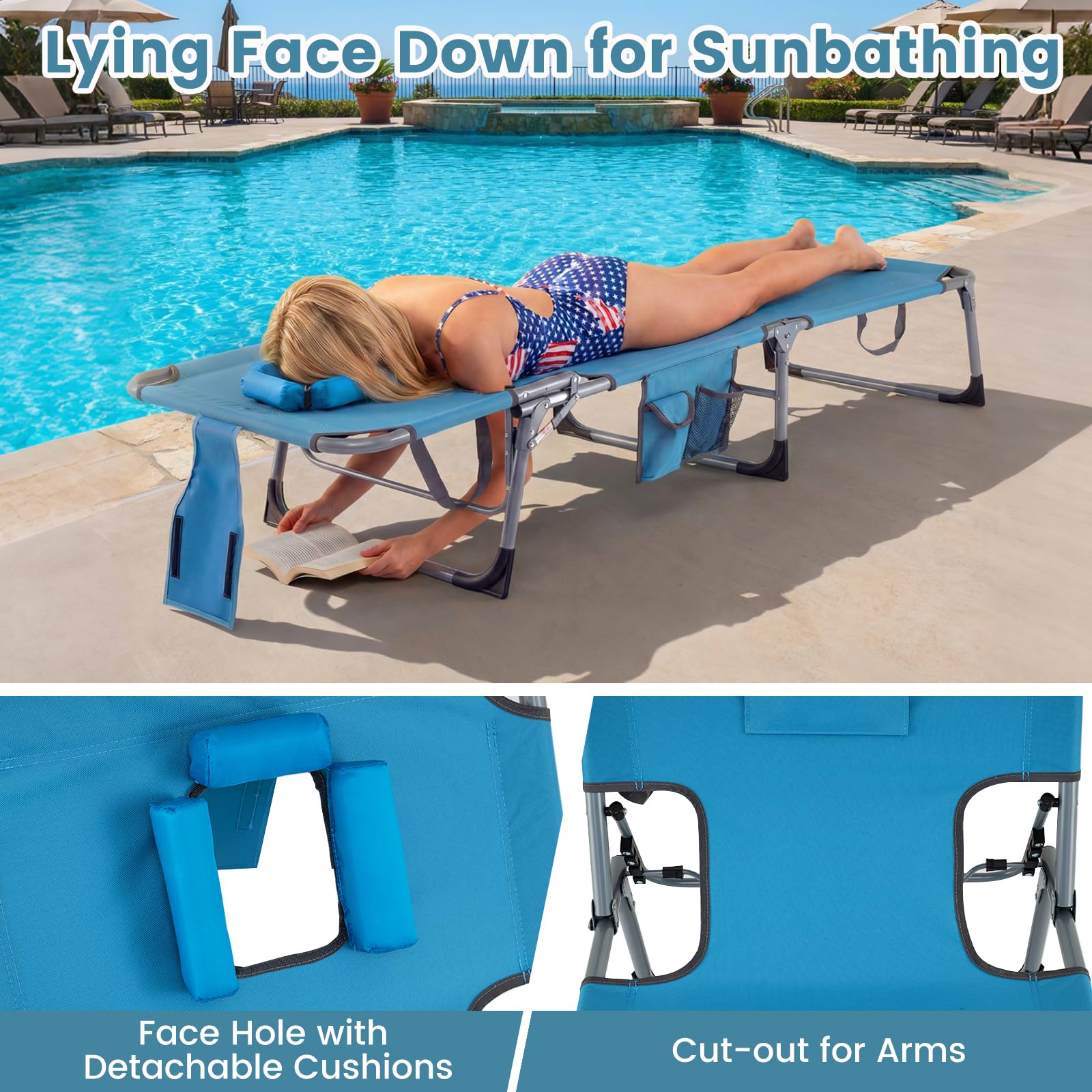 Goplus folded chair with carry strap for easy transport and storage benefit