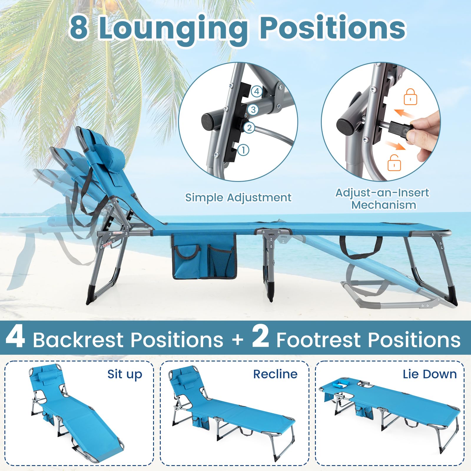 Goplus chair next to a person showing 14-inch seat height for easier standing benefit
