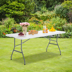 goplus unfolded tabletop 71x29 displaying spacious surface for gatherings