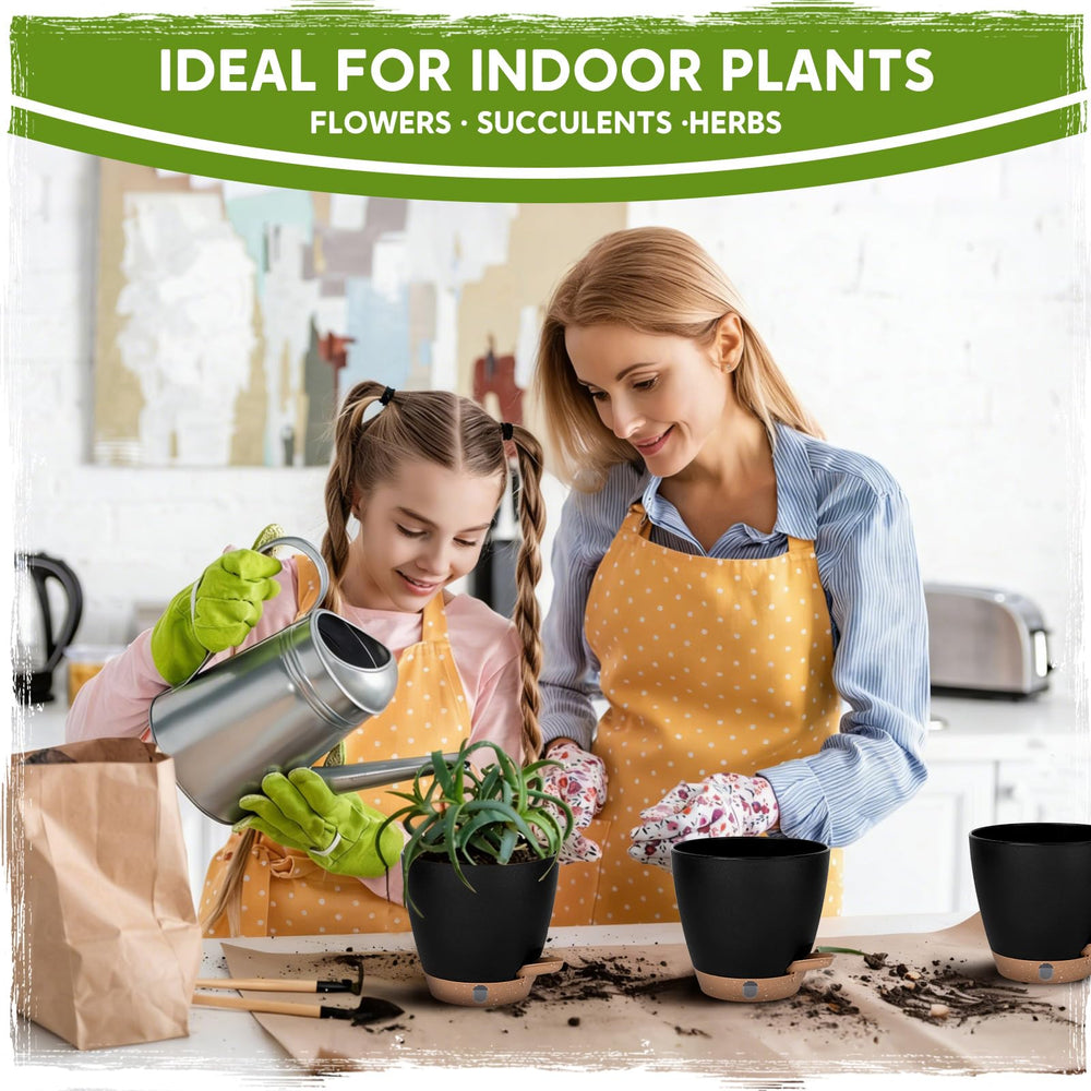 Goproauto planters on a kitchen windowsill with herbs, promotes organized indoor gardening