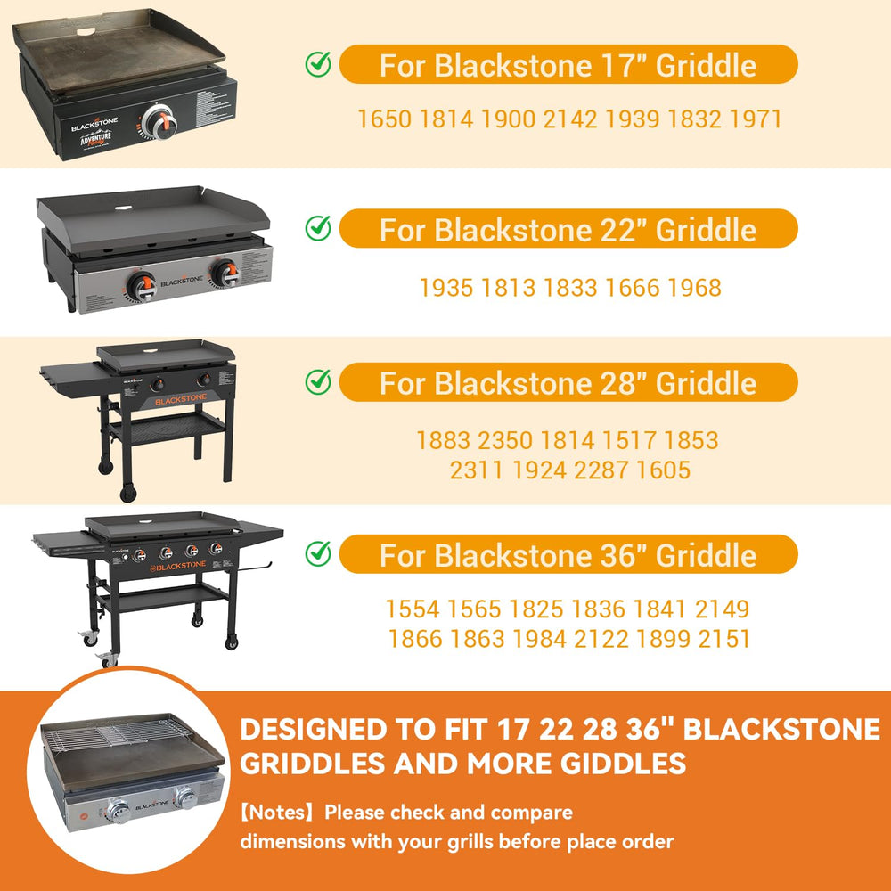 GORGERILA adjusted length mounted on griddle to show flexible fit
