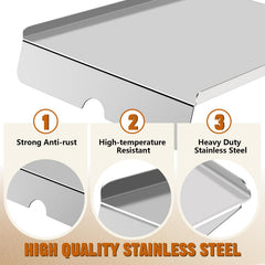 GORGERILA drip pan with dimensions overlay for accurate fit verification