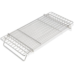 GORGERILA front view warming rack showing fit on griddle and increased cooking space